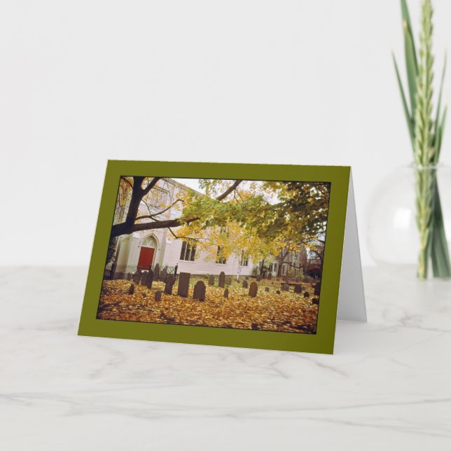 'Autumn Cemetery' Blank Greeting Card (Front)