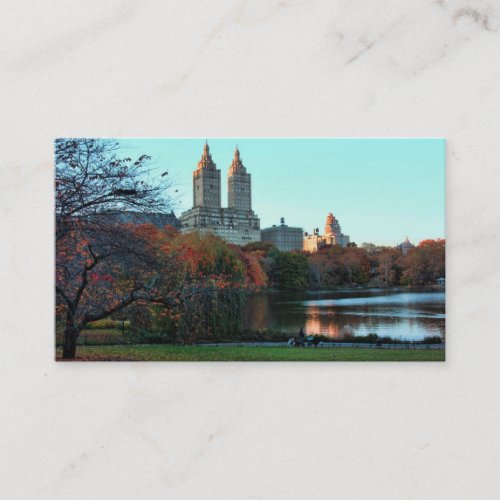 Autumn: Central Park Lake, San Remo Business Card