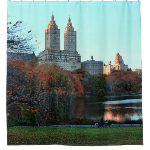 Autumn Central Park Lake San Remo Shower Curtain