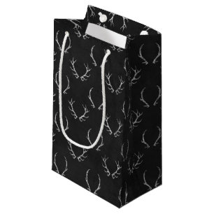 Autumn Chalkboard Antler Pattern Small Gift Bag