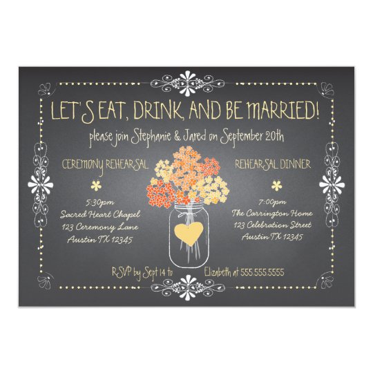 autumn chalkboard wedding rehearsal