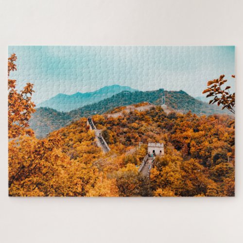 Autumn Changing Leaves Great Wall of China Photo Jigsaw Puzzle
