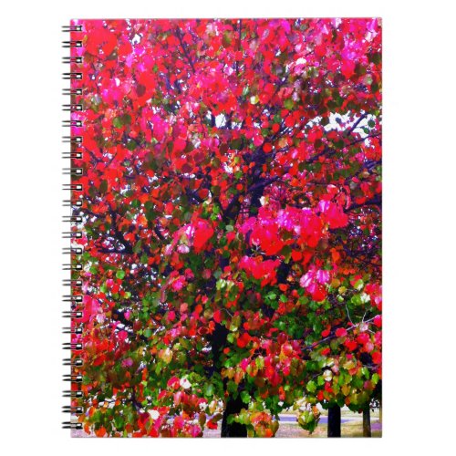 Autumn Changing Leaves pink impressionistic trees Notebook