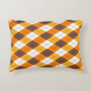 Autumn Checkered Art Pattern Pillow