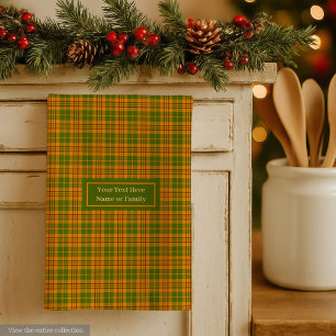 Autumn Checkered Dish Towel Personalized Gift Idea