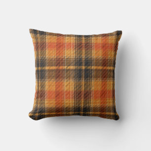 autumn checkered pattern sofa pillow