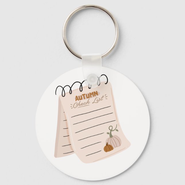 Autumn Checklist Notepad Fall To Do List  Keychain (Front)