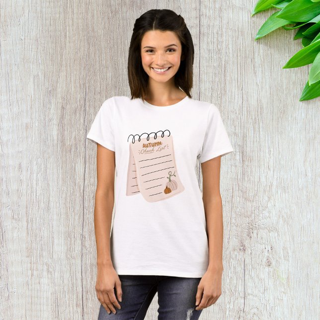 Autumn Checklist Notepad Fall To Do List  T-Shirt (Creator Uploaded)