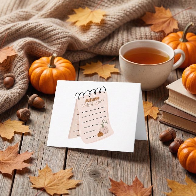 Autumn Checklist Notepad Fall To Do List  Thank You Card (Creator Uploaded)