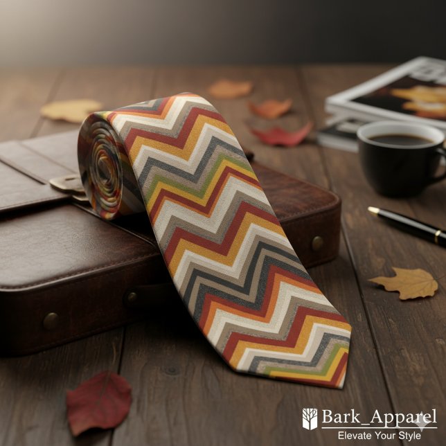Autumn Chevron Pattern Neck Tie (Creator Uploaded)