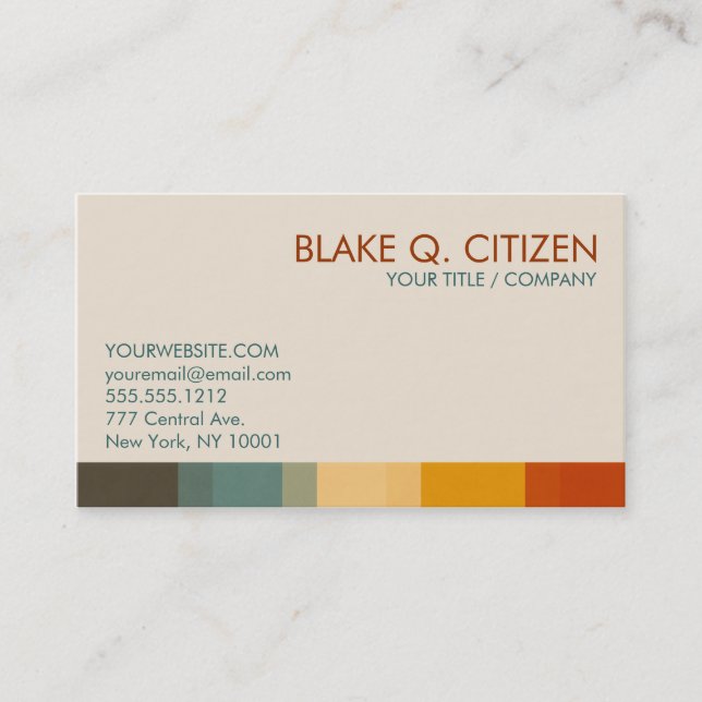 Autumn Chic Colors Business Card (Front)