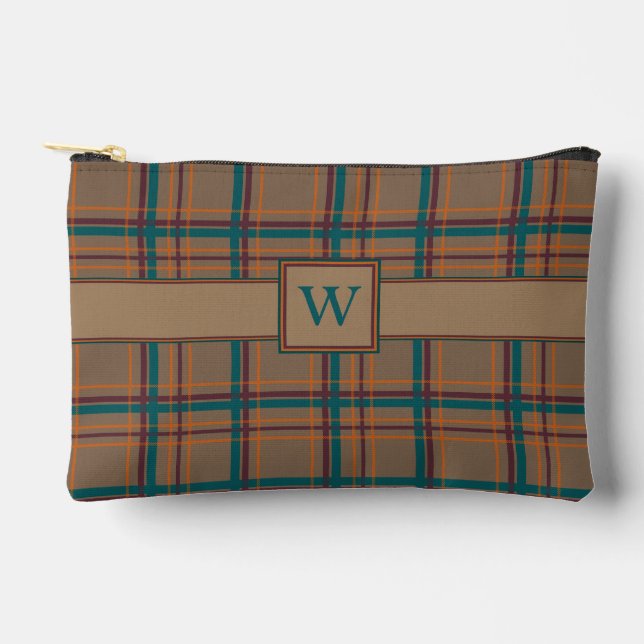 Autumn Chic Plaid Accessory Pouch (Front)