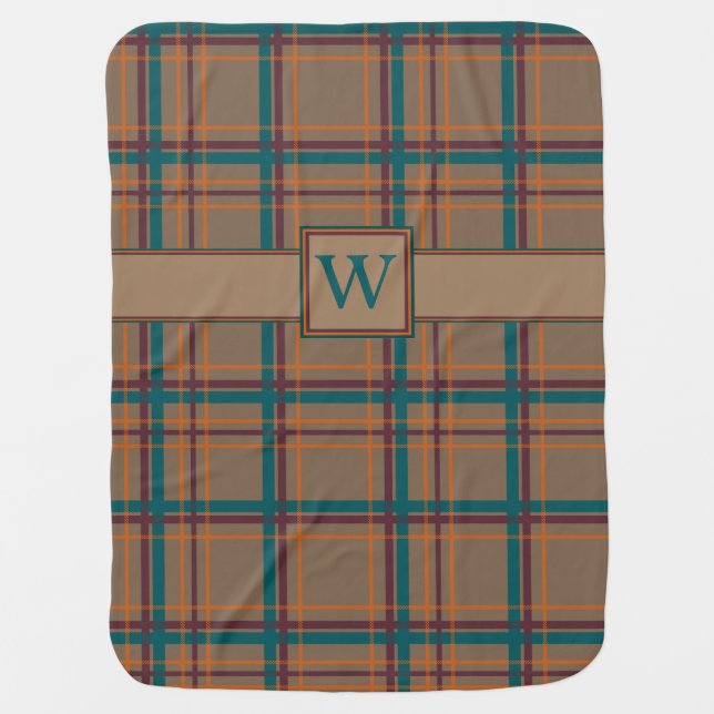 Autumn Chic Plaid Baby Blanket (Front)