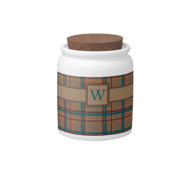Autumn Chic Plaid Candy Jar (Front)