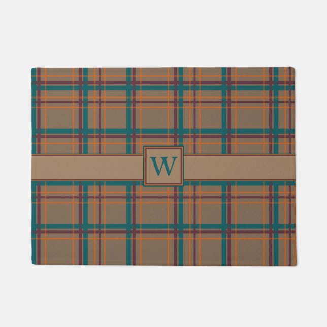 Autumn Chic Plaid Doormat (Front)