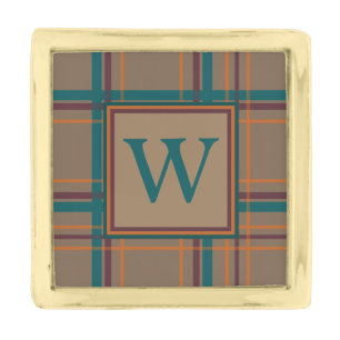 Autumn Chic Plaid Lapel Pin