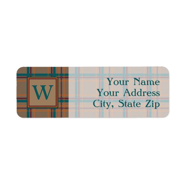 Autumn Chic Plaid Return Address Label (Front)