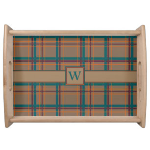 Autumn Chic Plaid Serving Tray