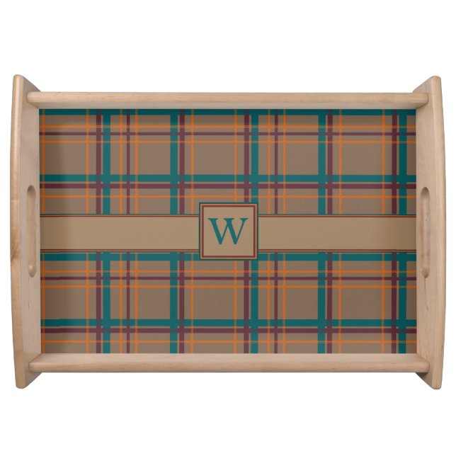Autumn Chic Plaid Serving Tray (Front)