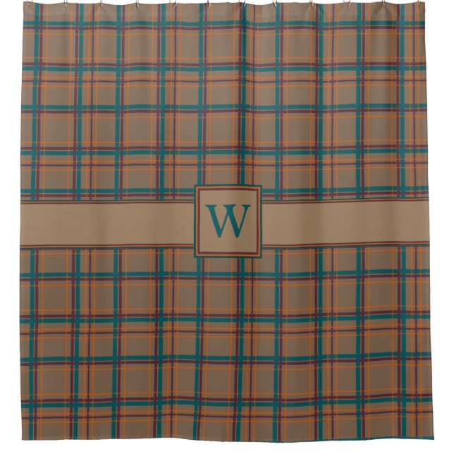 Autumn Chic Plaid Shower Curtain (Front)