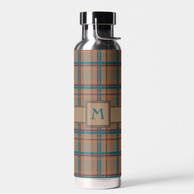 Autumn Chic Plaid Water Bottle (Left)
