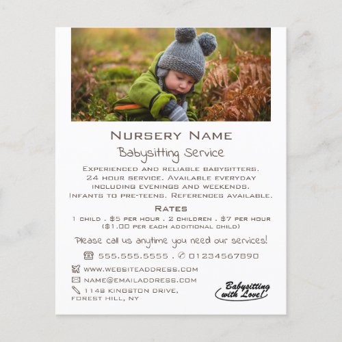 Autumn Child Babysitter Daycare Nursery Advert Flyer