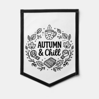 Autumn & Chill | Cozy Fall Hand-Lettered Line Art  Pennant