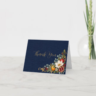 Autumn Chinoiserie, Pomegranate & Magnolia Thank You Card