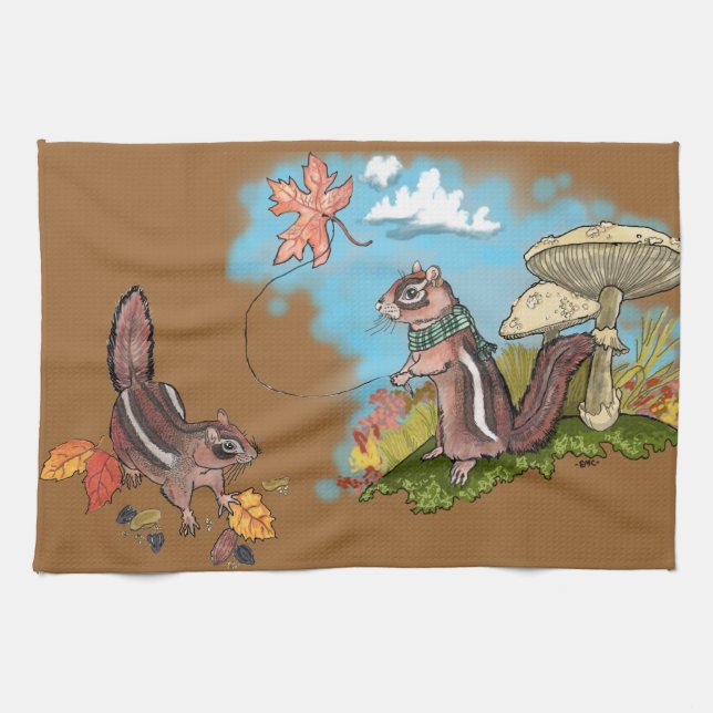 Autumn Chipmunk~kitchen towels (Horizontal)