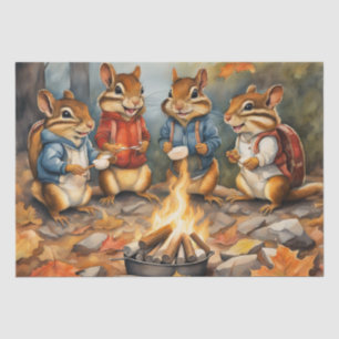 Autumn Chipmunks & Marshmallows Decoupage Tissue Paper