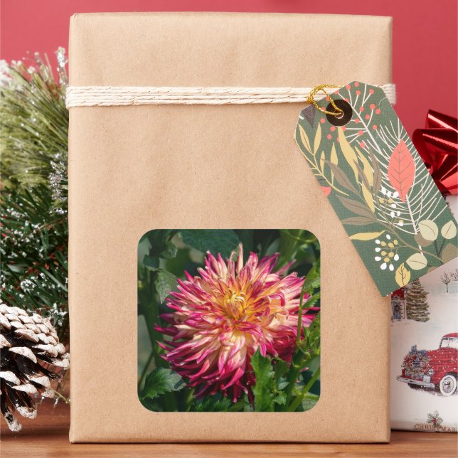 Autumn Chrysanthemum – Warm Bloom Square Sticker (Holiday)
