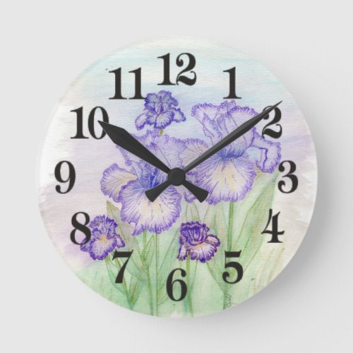 Autumn Circus and Art Deco Iris Round Clock