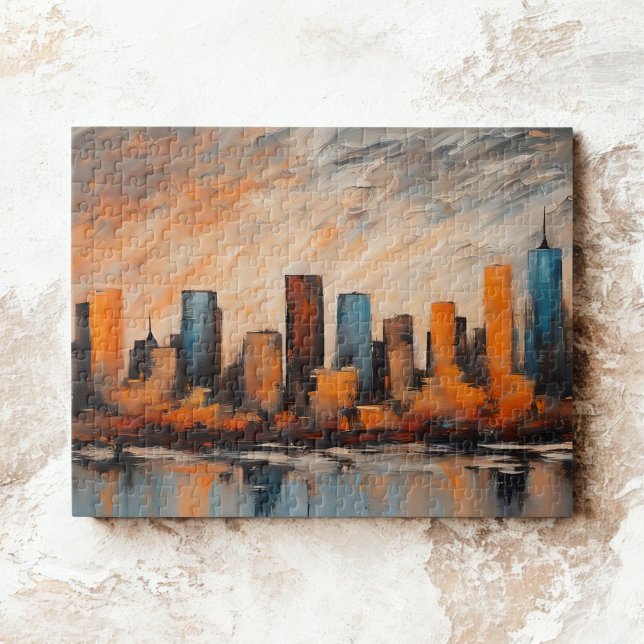 Autumn City Skyline Sunset Jigsaw Puzzle (Creator Uploaded)