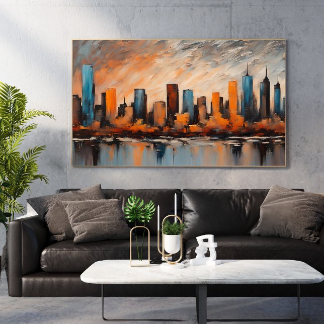 Autumn City Skyline Sunset unframed Poster (Creator Uploaded)