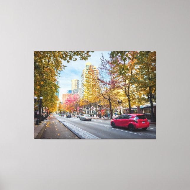 Autumn Cityscape Street Canvas Print (Front)
