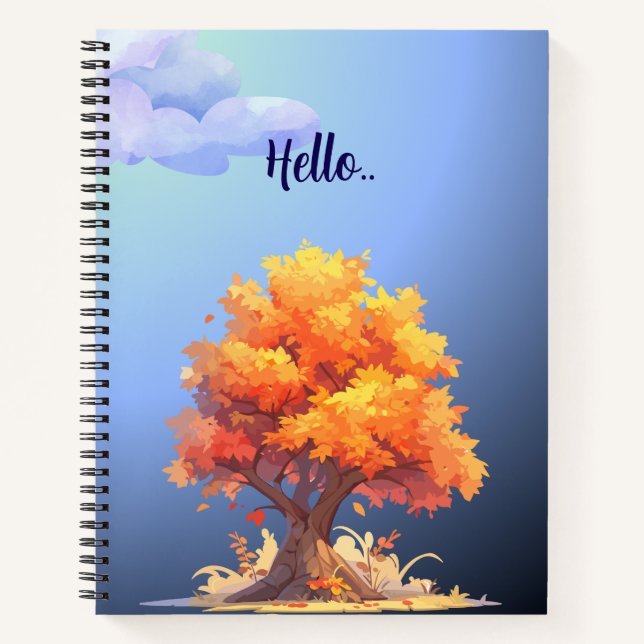 Autumn Clouds & Tree Fall Notebook – Cozy Seasonal (Front)