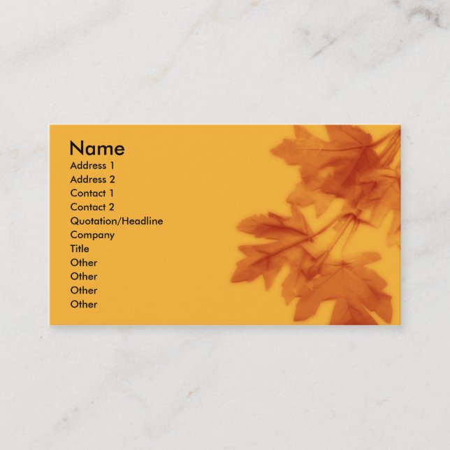 Autumn Cluster Business Card (Front)