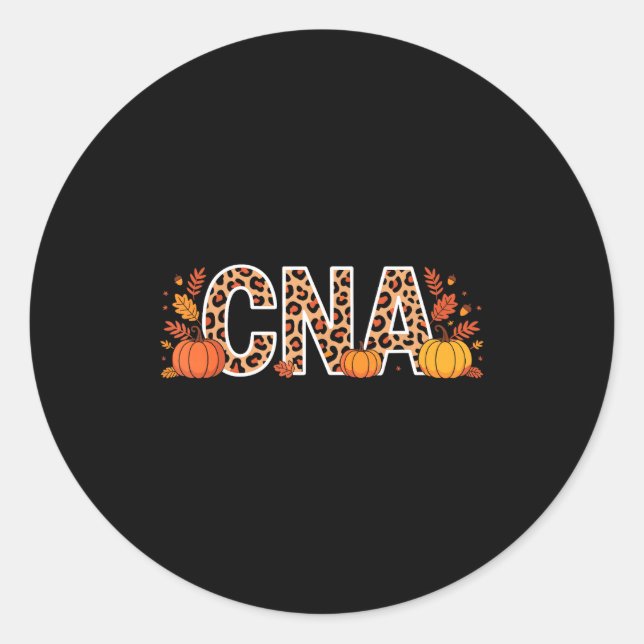 Autumn Cna Fall Certified Nursing Istant  Classic Round Sticker (Front)