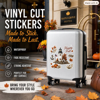 Autumn Coastal Lighthouse Vinyl Sticker