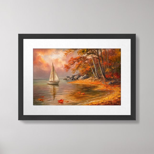 Autumn Coastal Scene Framed Art (Framed Front)