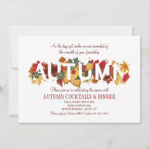 Autumn Cocktails and Dinner Invitation