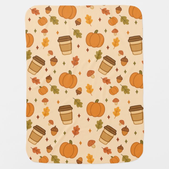 Autumn Coffee Baby Blanket (Front)