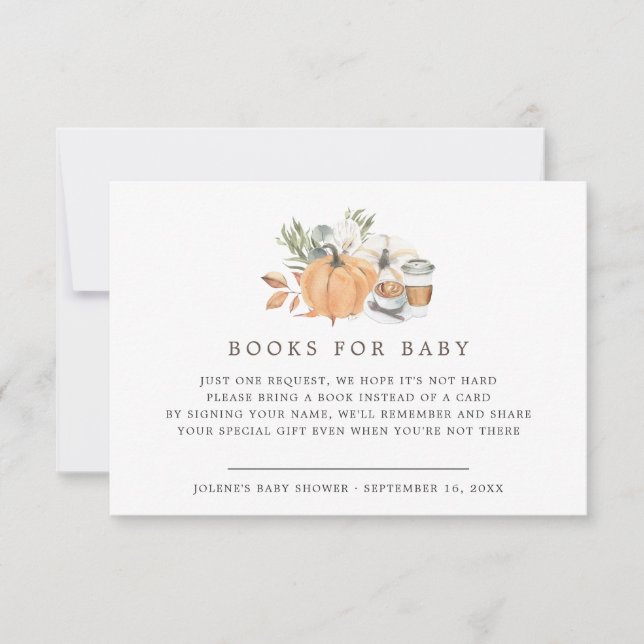Autumn Coffee Baby Shower | Books For Baby Invitation (Front)