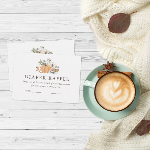 Autumn Coffee Baby Shower  Diaper Raffle Enclosure Card