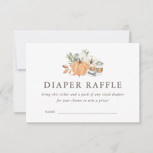 Autumn Coffee Baby Shower Diaper Raffle Invitation
