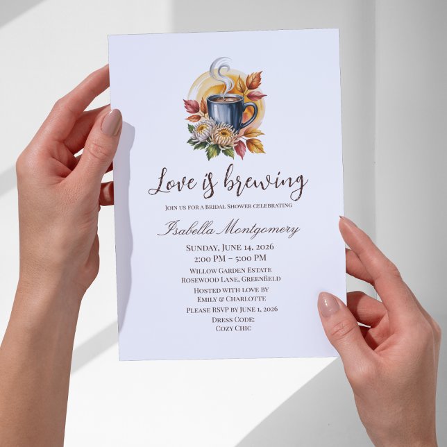 Autumn Coffee Bridal Shower Invitation (Autumn Coffee Bridal Shower Invitations
)