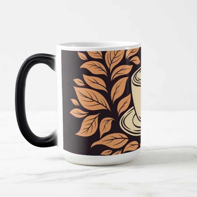 Autumn Coffee Cup Botanical Pattern 15 oz mug (Left)