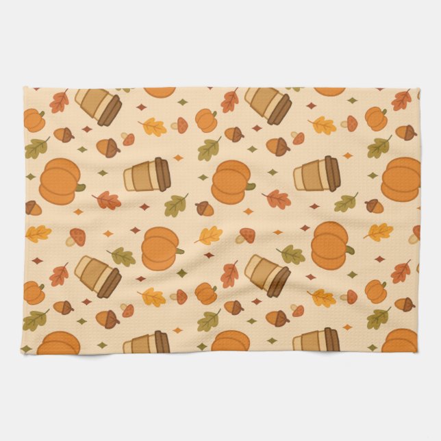 Autumn Coffee Kitchen Towel (Horizontal)