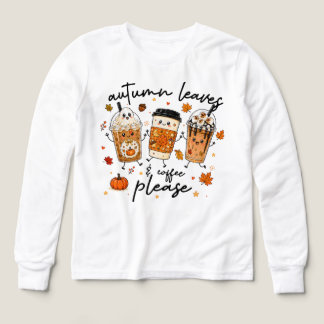Autumn Coffee Latte Cozy Fall Leaves Cute Doodle Tri-Blend Shirts