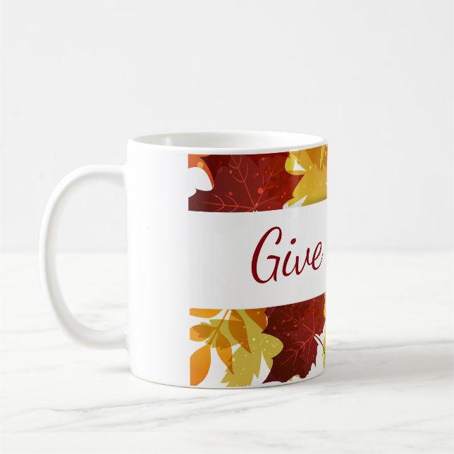 Autumn Coffee Mug-Give Thanks Coffee Mug (Left)